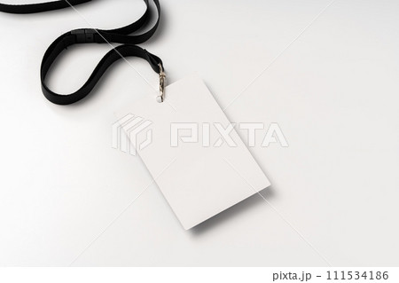 Blank bagde mockup isolated on white background 111534186
