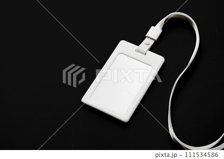 Blank badge mockup on black background copy space Blank badge mockup on black background copy space 111534586