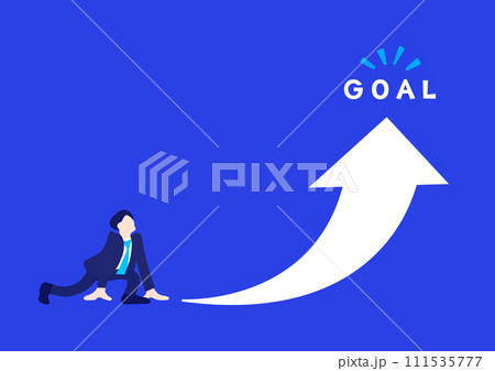 ゴールを目指すビジネスマン 111535777