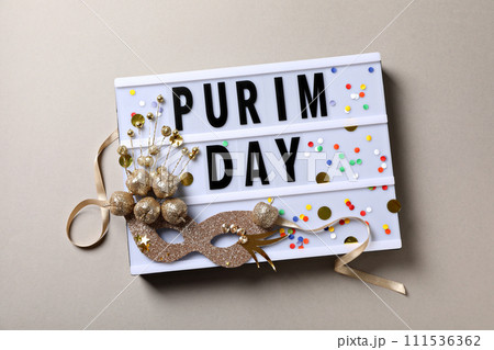 The concept of the holiday Purim, with traditional symbols. The concept of the holiday Purim, with traditional symbols. 111536362