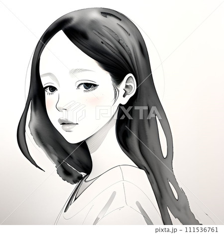こちらを向く女性 111536761