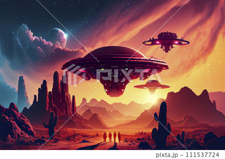 Alien planet, ai illustration 111537724