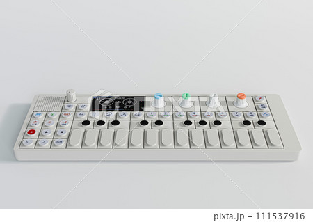 modern synthesizer isolated on white background 111537916
