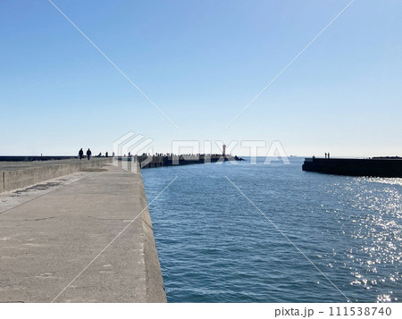 赤羽根漁港の先端にたくさんのサビキ釣り人 （愛知県田原市） 111538740