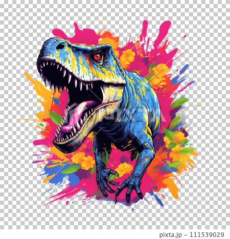 Dinosaur open mouth on a clean background, Png for Sublimation Printing, Printable art, Mythical creatures, Ancient animals, Illustration, Generative AI. 111539029