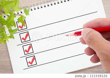 リストと赤鉛筆 111539120