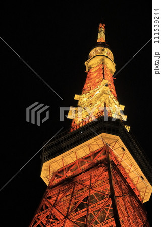 東京タワー　ライトアップされた東京タワー　 111539244