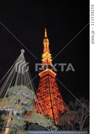 東京タワー ライトアップされた東京タワー 東京タワー ライトアップされた東京タワー 111539259
