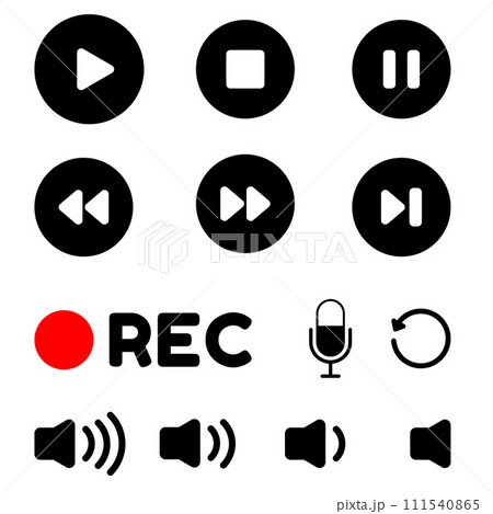 動画再生素材のセット 黒 111540865