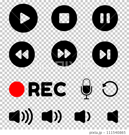 動画再生素材のセット 黒 111540865