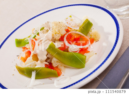 Plate of tasty salad with cauliflower Plate of tasty salad with cauliflower 111540879