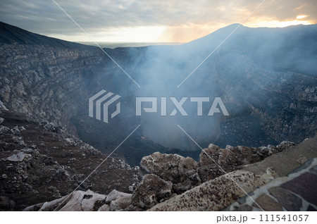 Masaya volcano crater rocky hole 111541057