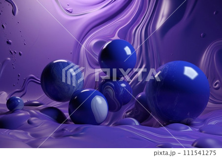 3d render, abstract background with blue and purple spheres in liquid 3d render, abstract background with blue and purple spheres in liquid 111541275
