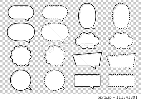 A set of pop speech bubbles with misaligned filling A set of pop speech bubbles with misaligned filling 111541801