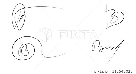 Fictitious handwritten signature isolated on white background 111542026