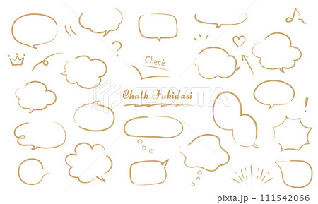 金色の手描き線の吹き出しセット 金色の手描き線の吹き出しセット 111542066