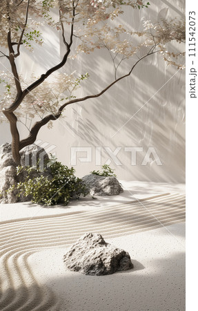 vertical background with zen garden 111542073