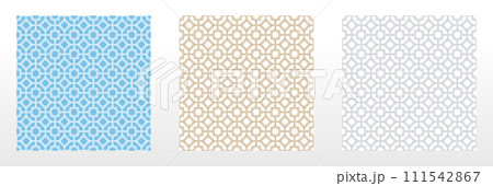 Set of abstract geometric patterns. Seamless vector backgrounds. Colored ornaments Graphic modern patterns Simple lattice graphic design Set of abstract geometric patterns. Seamless vector backgrounds. Colored ornaments Graphic modern patterns Simple lattice graphic design 111542867