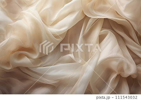 closeup of wedding dress fabric texture background, studio shot with soft focus 111543032
