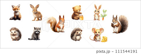 AI-generated content. Adorable Collection of Nine Different Animals Engaging in Various Activities: Vector 111544191