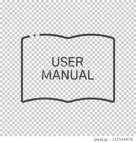 USER MANUALと書いてある本の形のアイコン - シンプルなマニュアルのイメージ素材 USER MANUALと書いてある本の形のアイコン - シンプルなマニュアルのイメージ素材 111544479