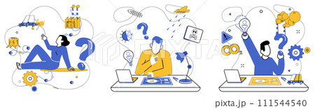 Advanced technology vector illustration. Futuristic strategies are blueprints charting course advanced technological ventures Research is treasure map leading to chest progressive digital advancements 111544540