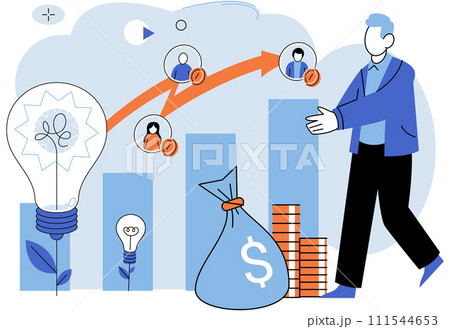 Business development. Vector illustration. Effective management ensures organizational success Choosing profession is significant life decision Job satisfaction contributes to fulfilling career 111544653