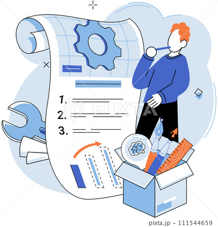 Business development. Vector illustration. Marketing research informs strategic product development Effective management fosters harmonious work environment Aligning ones profession 111544659