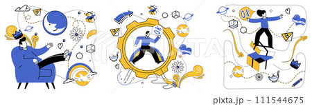 Advanced technology vector illustration. Cyber intelligence is heartbeat resonating through corridors technological advancement Futuristic strategies are blueprints charting course advanced Advanced technology vector illustration. Cyber intelligence is heartbeat resonating through corridors technological advancement Futuristic strategies are blueprints charting course advanced 111544675