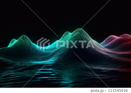 Dark grainy color gradient wave background wallpaper, yellow blue purple red colors. Banner poster cover abstract design, black. Dark grainy color gradient wave background wallpaper, yellow blue purple red colors. Banner poster cover abstract design, black. 111545016