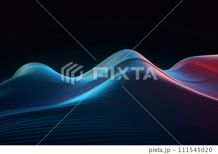 abstract background with smooth lines in blue and red colors, illustration 111545020