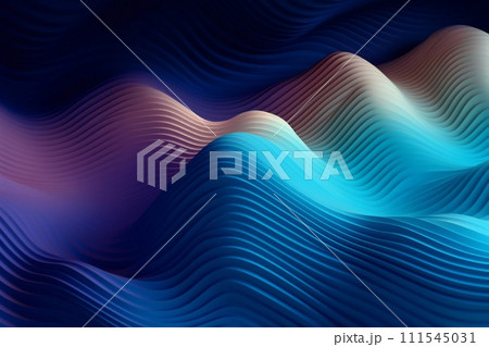 3d rendering, abstract wavy background, computer generated illustration, blue and pink waves 3d rendering, abstract wavy background, computer generated illustration, blue and pink waves 111545031