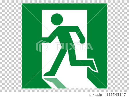 非常口マーク 人物が左向きに走る非常口誘導灯のイラスト アイコン素材 非常口マーク 人物が左向きに走る非常口誘導灯のイラスト アイコン素材 111545147