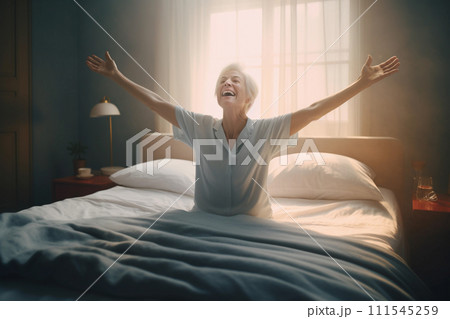 Elderly Woman Celebrating the New Day 111545259