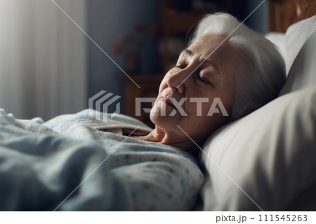 Elderly Woman in a Serene Slumber 111545263