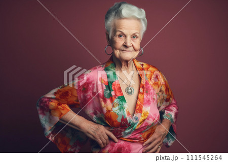 Elegant Senior Lady with a Confident Smile 111545264
