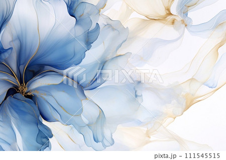Abstract background with blue and beige ink in water. Computer generated graphics. Abstract background with blue and beige ink in water. Computer generated graphics. 111545515