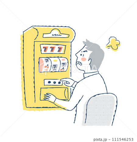 ギャンブル依存症の男性（スロット） 111546253