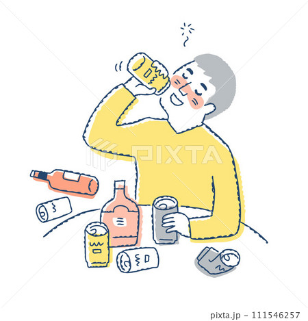お酒を飲んで泥酔している男性 お酒を飲んで泥酔している男性 111546257