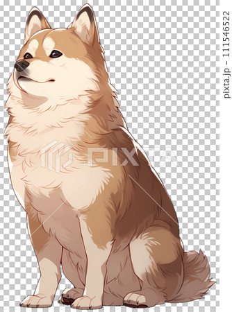 キリっとした表情でお座りする柴犬　/AI生成 111546522