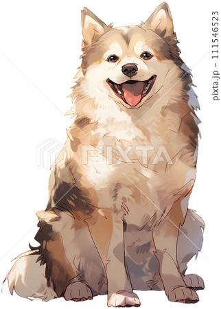 お座りして微笑む犬 /AI生成 お座りして微笑む犬 /AI生成 111546523