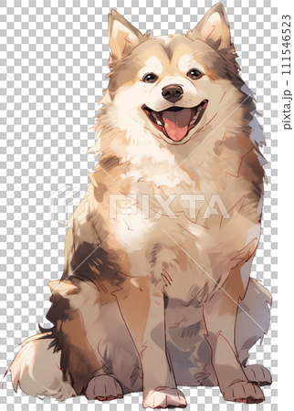 お座りして微笑む犬 /AI生成 お座りして微笑む犬 /AI生成 111546523