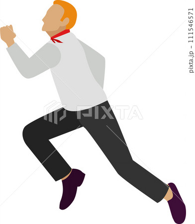 Frightened man running away vector icon isolated on white 111546571