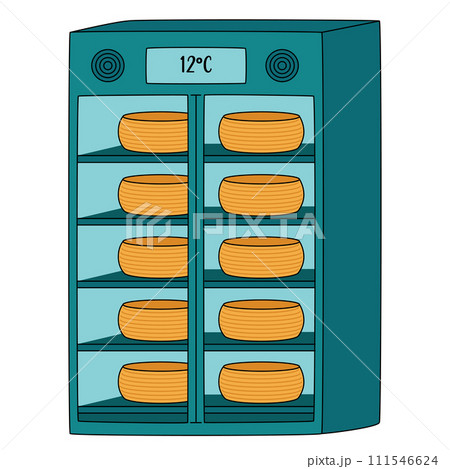 Ripening cheese box. Refrigerator to ripen cheese at the right temperature 111546624