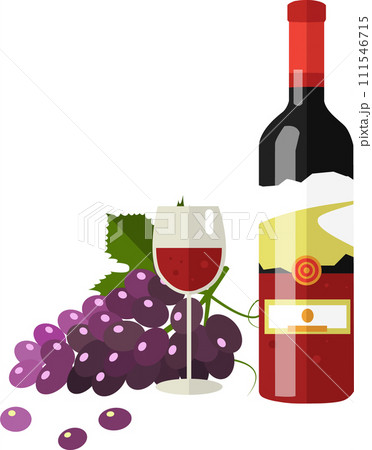 Red wine beverage vector icon isolated on white 111546715