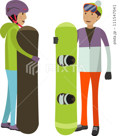 Male friends enjoying skateboarding vector icon isolated on white 111547041