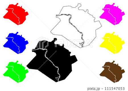 Mosul city (Republic of Iraq) map vector illustration, scribble sketch Mosul map 111547053