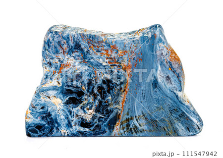 Macro stone Pietersite mineral on white background Macro stone Pietersite mineral on white background 111547942