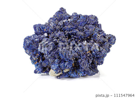 Macro stone mineral Azurite Malachite on a white background Macro stone mineral Azurite Malachite on a white background 111547964