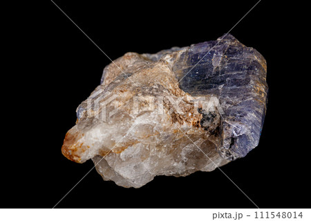 Macro tourmaline mineral stone on black background Macro tourmaline mineral stone on black background 111548014